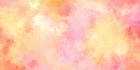 Abstract watercolor background .watercolor background with pink and yellow color. Fantasy light red, pink shades watercolor background. subtle watercolor pink yellow gradient illustration.	