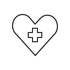 Fototapeta premium black and white heart with cross