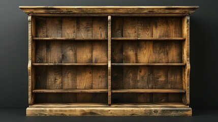 Wooden Bookshelf Illustration: Space for Your Collection