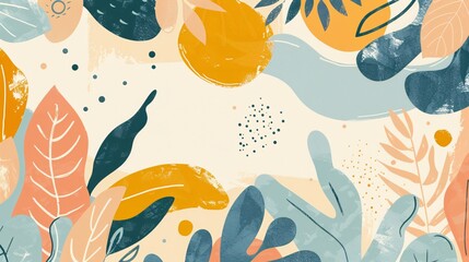 Naklejka premium Abstract Floral Design with Vibrant Colors