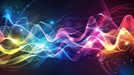 Colorful sound wave. Voice, audio energy concept, background