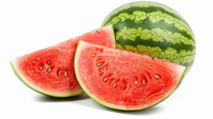 Whole and slice of ripe watermelon