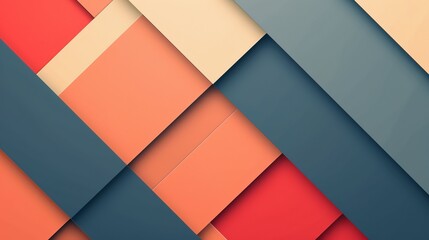 Abstract Geometric Pattern in Red, Orange, and Blue