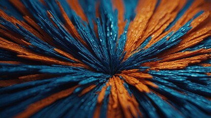 Obraz premium A close-up of a vibrant blue and orange background.