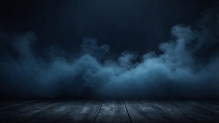 dark blue foggy background presentation product presentation. AI generated.