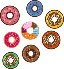 Obraz premium Donuts illustration isolated tasty chocolate 