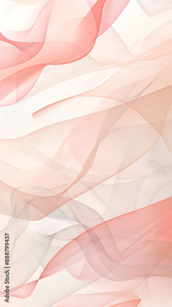 Poster abstract vertical background with pastel gradient waves in soft hues of peach and cream