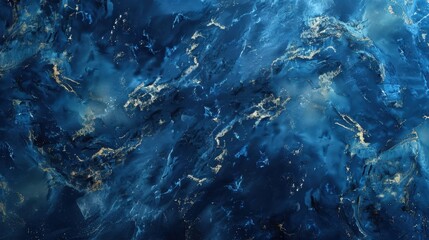 Obraz premium Abstract Blue Marble Texture with Gold Veins