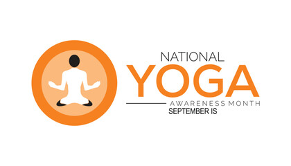 National Yoga month is observed every year on September.Holiday concept. background, placard, banner design template Vector illustration background design.