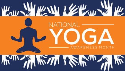 National Yoga month is observed every year on September.Holiday concept. background, placard, banner design template Vector illustration background design.