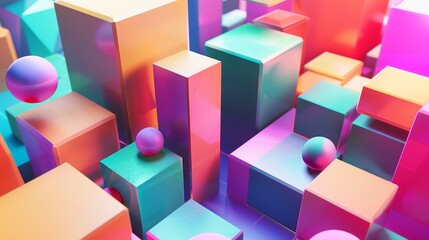 Obraz premium Colorful Abstract Geometric Shapes Background