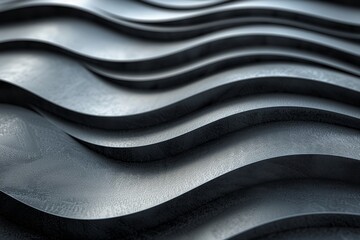 Modern abstract black wavy texture creating a visually dynamic and sophisticated design