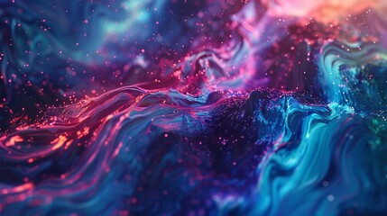 Fototapeta premium Cosmic Dance of Blue and Purple Nebulae