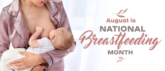 Young woman breastfeeding her baby at home