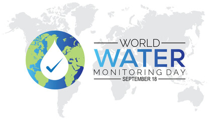 World Water Monitoring Day is observed every year on September.Holiday concept. background, placard, banner design template Vector illustration background design.