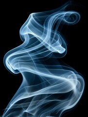 Obraz premium Ethereal Smoke Patterns on Black Background, Captivating Designs Capturing Fluid Smoke Dynamics in Art and Visual Projects.