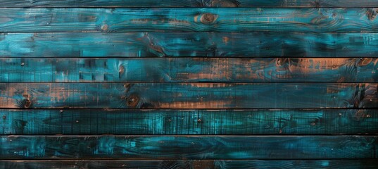 Old Weathered Planks Wall: Vintage Dark Blue and Brown