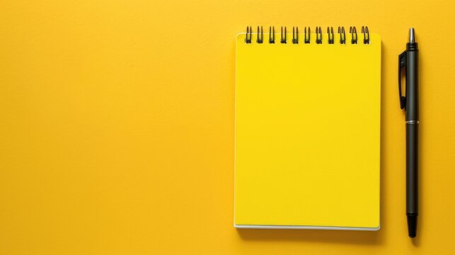 Yellow notepad on isolated background