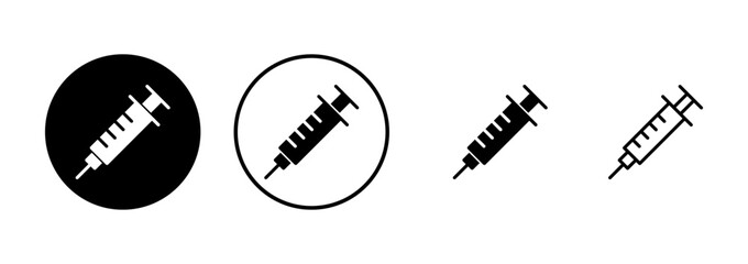 Syringe icon vector isolated on white background. injection icon