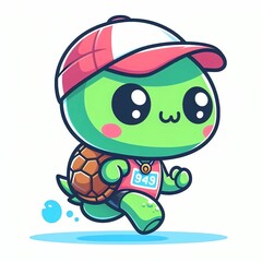 Fototapeta premium turtle running with enjoy