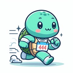Obraz premium Turtles take part in a running race with fun