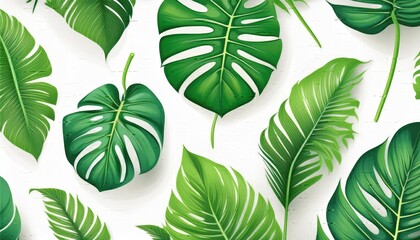 Green leaves pattern, Leaves pattern, autumn leaves background, Pattern with leaves, a repeating pattern of oak and maple leaves in an illustration