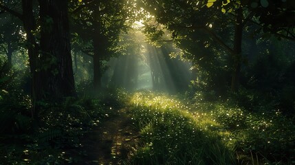 Obraz premium Tranquil Forest Stream