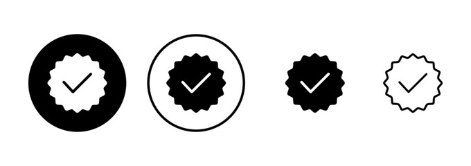 Approved icon vector isolated on white background. Certified Medal Icon vector. check mark