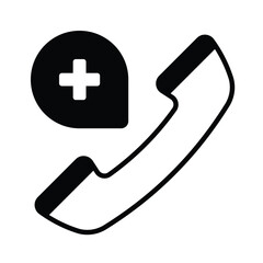 Medical emergency call vector design in trendy style