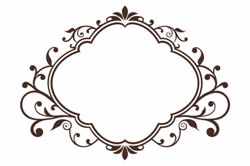  Ornamental frame silhouette black vector art illustration