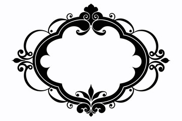  Ornamental frame silhouette black vector art illustration