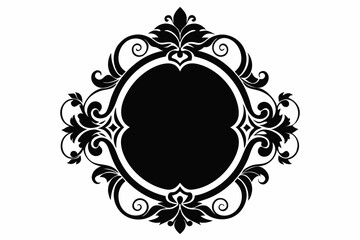  Ornamental frame silhouette black vector art illustration