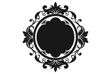  Ornamental frame silhouette black vector art illustration