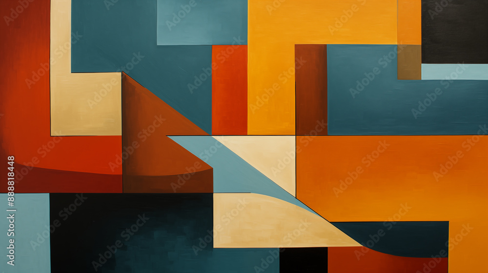 Poster minimal geometric abstract background. circle square and triangle design.