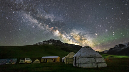 Milkyway photography taken in Tash rabat at bashi range, tien shan, south of naryn, kyrgyzstan,...