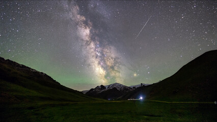 Milkyway photography taken in Tash rabat at bashi range, tien shan, south of naryn, kyrgyzstan,...