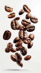 Fototapeta premium Dancing Coffee Beans: A Caffeineous Delight