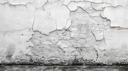 Fototapeta premium Cracked White Brick Wall