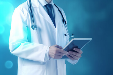a doctor holding a tablet