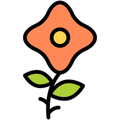 flower filled line icon