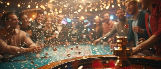 Casino Celebration With Confetti