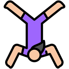 yoga filled line icon