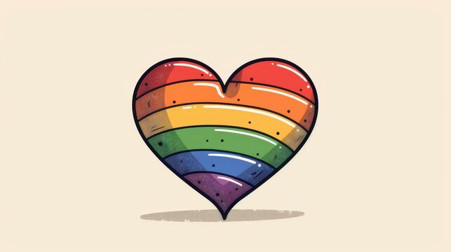 Celebrate love and pride with this colorful LGBTQ heart icon for pride month and spread positivity in the community.