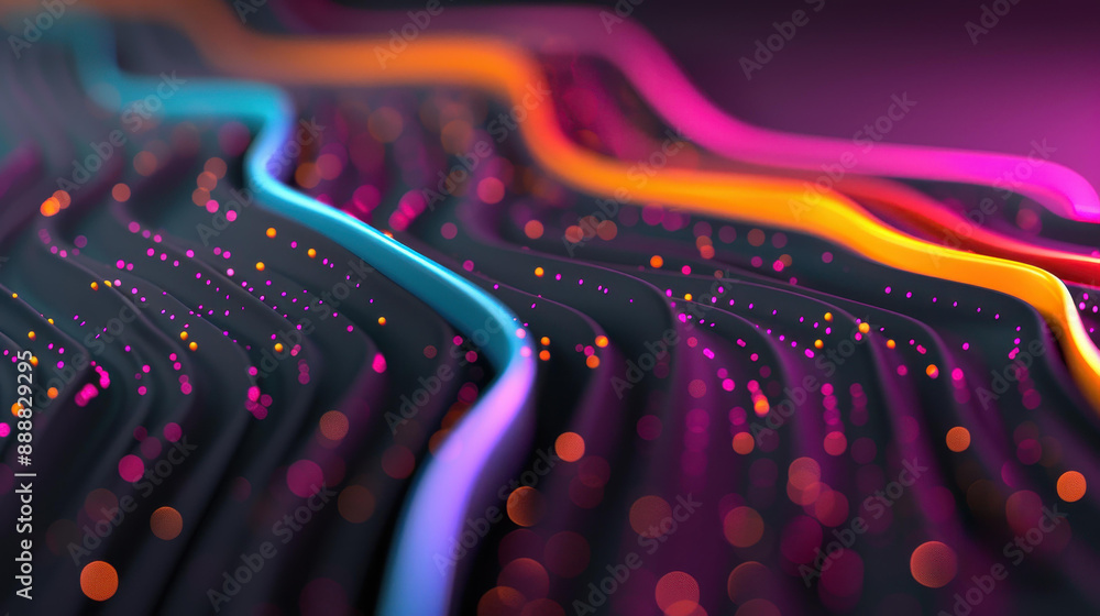 Poster discover a world where information travels at the speed of light. dive into the cyber stream of data