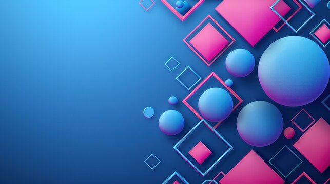 Dynamic blue shapes with white lines on a minimal geometric background. Abstract, modern, hipster, and futuristic graphic design.