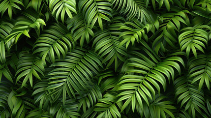 Fototapeta premium Transform your space with a 3D wall texture of lush green jungle foliage, bringing nature indoors.