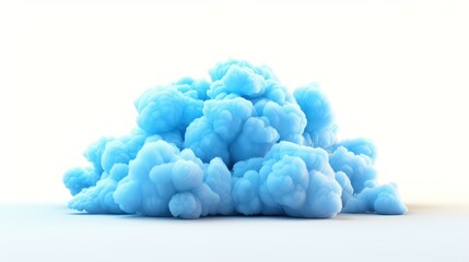 Realistic 3D blue cloud on a clean background for versatile use, featuring a soft and modern design.