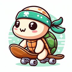 turtle with a skateboard