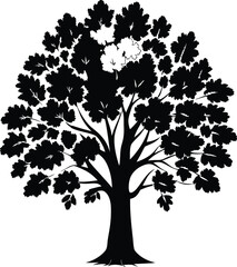 tree silhouette illustration nature, tree, summer, leaf, plant, forest, background, abstract, flora, life, leafy, evergreen