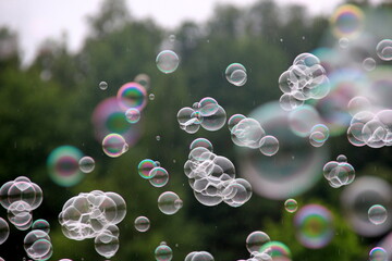 colorful soap bubble background. colorful bubbles in a nature